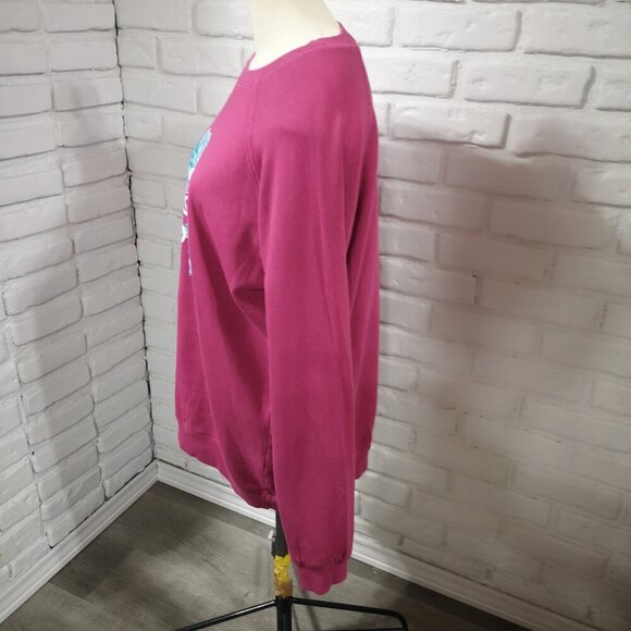 Peloton Ladies Size Large Terry Lined Dark Rose Made in USA Sweat Shirt - Picture 7 of 11